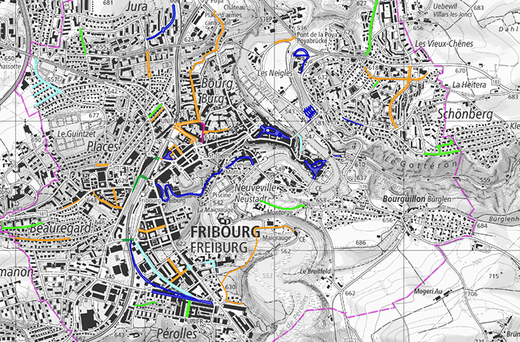 Des chantiers en ville de Fribourg